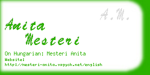 anita mesteri business card